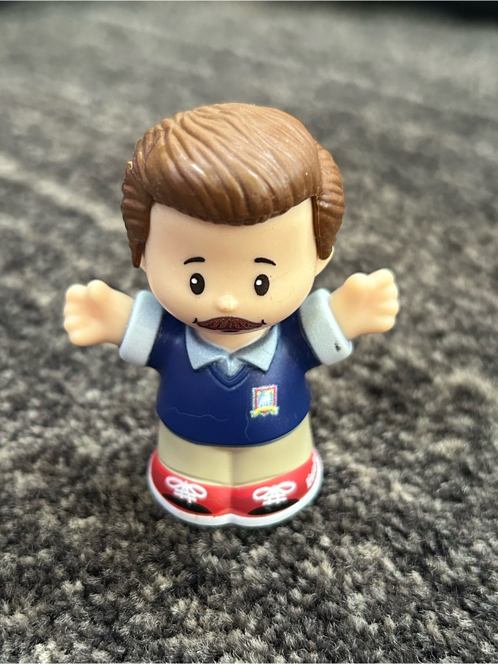 Fisher-Price Little People Ted Lasso Figure Blue Shirt Red Shoes 2023 Rare
